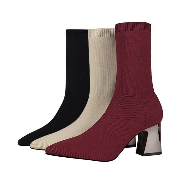 boots autumn & winter women's high heels fashion female slim stretch knitting pointed toe 3 colors, Black
boots autumn & winter women's high heels fashion female slim stretch knitting pointed toe 3 colors, Black