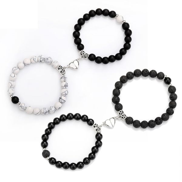 heart magnetic snap charms lovers couple bracelet lava stone beads bracelets friendship distance matching braclet valentine's day women, Golden;silver
heart magnetic snap charms lovers couple bracelet lava stone beads bracelets friendship distance matching braclet valentine's day women, Golden;silver
