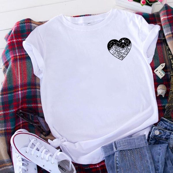 women's t-shirt mountain funny t shirt women fashion summer short sleeve o-neck cotton tshirt loose camiseta mujer casual tee femme, White
women's t-shirt mountain funny t shirt women fashion summer short sleeve o-neck cotton tshirt loose camiseta mujer casual tee femme, White