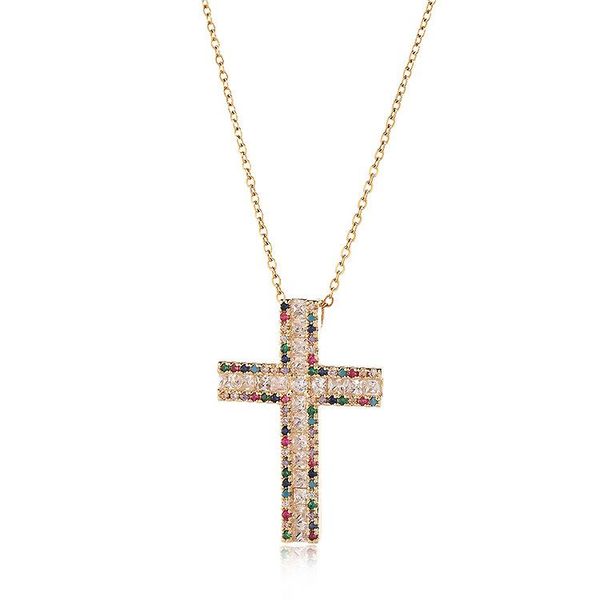 chains fashion gold plated colored zircon sweater chain cross pendant necklace gifts for women, Silver
chains fashion gold plated colored zircon sweater chain cross pendant necklace gifts for women, Silver