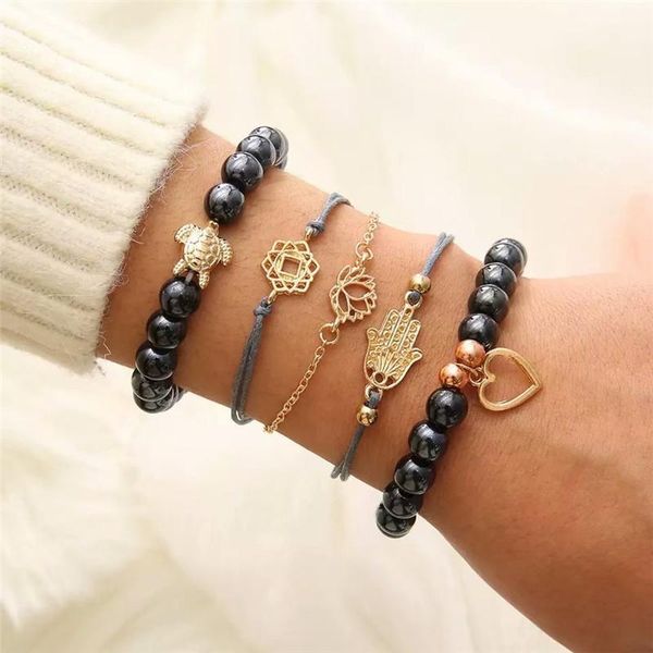 link, chain hocole golden bracelet bohemian gold metal link sets for women vintage rope bead female jewelry, Black
link, chain hocole golden bracelet bohemian gold metal link sets for women vintage rope bead female jewelry, Black