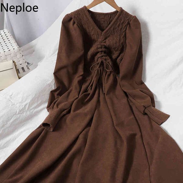 neploe patchwork drawstring dress for women v-neck long sleeve knitted dresses woman korean vintage slim robe vestidos 4f939 210422, Black;gray
neploe patchwork drawstring dress for women v-neck long sleeve knitted dresses woman korean vintage slim robe vestidos 4f939 210422, Black;gray