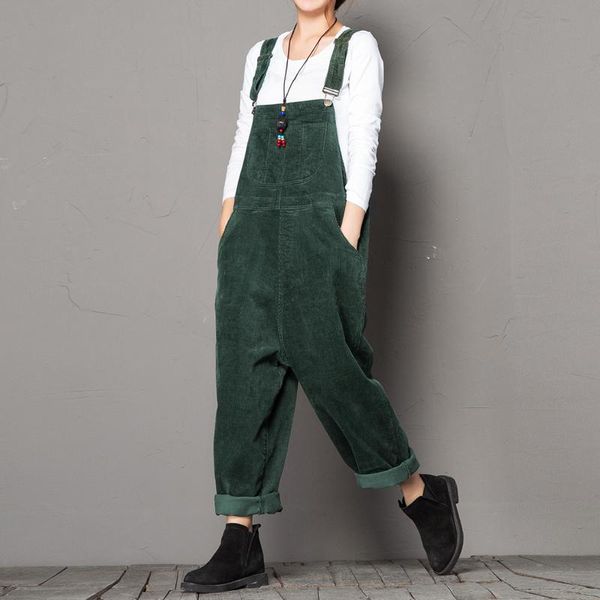 women's pants & capris jumpsuits women autumn winter cotton corduroy overalls vintage loose strap thick bib hip hop streetwear trousers, Black;white
women's pants & capris jumpsuits women autumn winter cotton corduroy overalls vintage loose strap thick bib hip hop streetwear trousers, Black;white