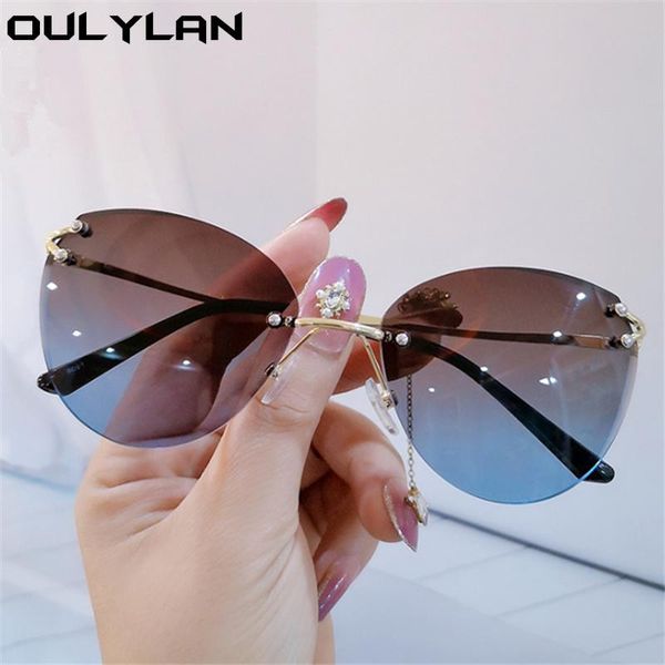 oulylan metal trimming sunglasses women trendy rimless cat eye sun glasss vintage female gradient shades blue tea eyewear uv400, White;black
oulylan metal trimming sunglasses women trendy rimless cat eye sun glasss vintage female gradient shades blue tea eyewear uv400, White;black