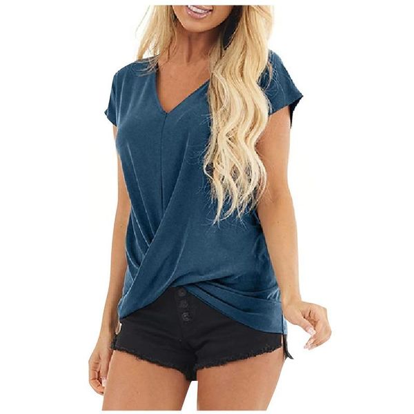 fashion t shirt women knotted short sleeve t-shirt solid color v- neck casual loose tee femme ropa mujer streetwear women's, White
fashion t shirt women knotted short sleeve t-shirt solid color v- neck casual loose tee femme ropa mujer streetwear women's, White
