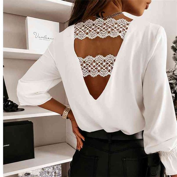long-sleeved v-neck back lace shirt spring fashion casual t-shirt plus size blouse women 210520, White
long-sleeved v-neck back lace shirt spring fashion casual t-shirt plus size blouse women 210520, White