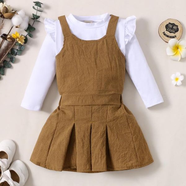clothing sets 2021 0-5y fashion kids girl set vest+ long sleeve white pullovers+brown pleated skirt autumn toddler outfits 3pcs
clothing sets 2021 0-5y fashion kids girl set vest+ long sleeve white pullovers+brown pleated skirt autumn toddler outfits 3pcs