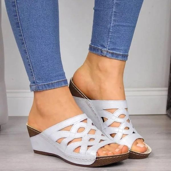 slippers summer women wedges high heels platform sandals open toe ladies shoes hollow out slides female flip flops, Black
slippers summer women wedges high heels platform sandals open toe ladies shoes hollow out slides female flip flops, Black