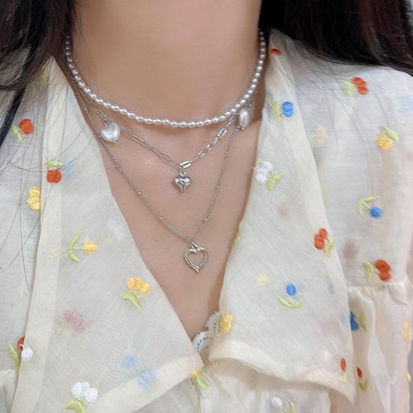 pendant necklaces fashion pearl female clavicle elegant peach heart multi-layer neck chain necklace heart-shaped, Silver
pendant necklaces fashion pearl female clavicle elegant peach heart multi-layer neck chain necklace heart-shaped, Silver