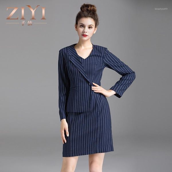 women's suits & blazers ziyi formal skirt suit ol stretch self-cultivation stripe single button slim design female office work, White;black
women's suits & blazers ziyi formal skirt suit ol stretch self-cultivation stripe single button slim design female office work, White;black