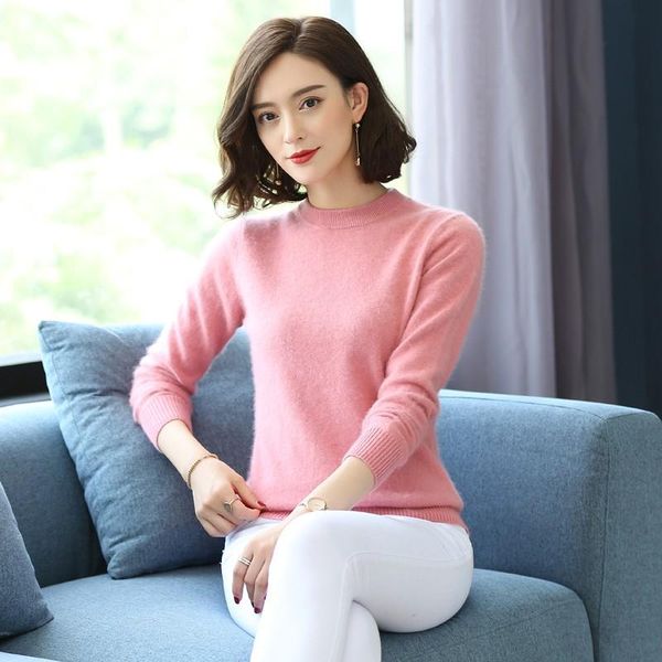 women's sweaters pink knitwear woman long sleeve o-neck oversized jumper wool 2021 fall winter clothes women 100% mink cashmere pullove, White;black
women's sweaters pink knitwear woman long sleeve o-neck oversized jumper wool 2021 fall winter clothes women 100% mink cashmere pullove, White;black