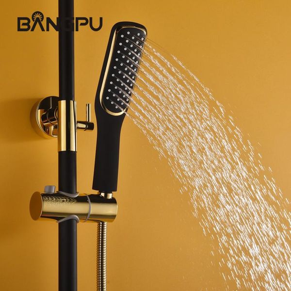 bathroom shower sets bangpu gold and black polished rainfall head high pressure hand abs plactic save water
bathroom shower sets bangpu gold and black polished rainfall head high pressure hand abs plactic save water