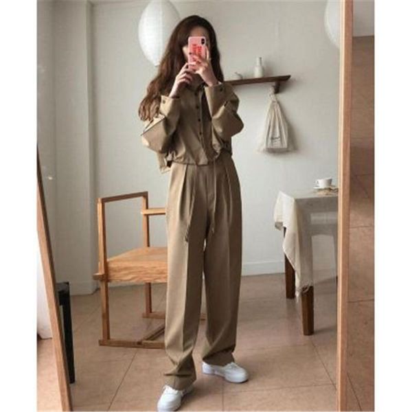 women's two piece pants women autumn winter casual 2 pieces set single-breasted drawstring & suit femme setup, White
women's two piece pants women autumn winter casual 2 pieces set single-breasted drawstring & suit femme setup, White