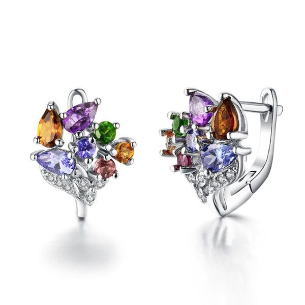 stud 100% natural tourmaline clasp earrings 925 sterling silver multi color gemstone floral luxury jewelry for women christmas, Golden;silver
stud 100% natural tourmaline clasp earrings 925 sterling silver multi color gemstone floral luxury jewelry for women christmas, Golden;silver