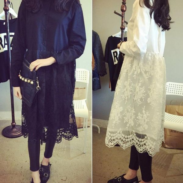 casual dresses 2021 summer women lace long-sleeve dress medium-long patchwork one-piece long shirt design female, Black;gray
casual dresses 2021 summer women lace long-sleeve dress medium-long patchwork one-piece long shirt design female, Black;gray