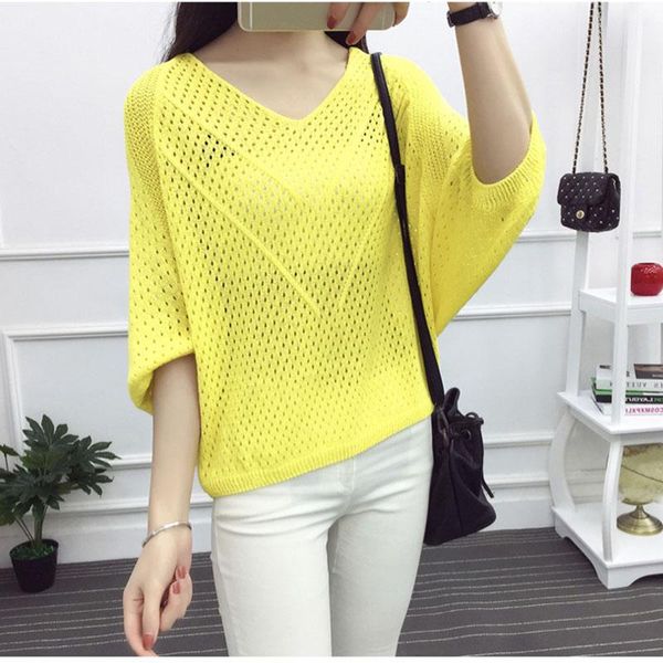women's sweaters 2021 fashion summer pullover hollow out thin women sweater cute girls half sleeve ladies knitted jumper female, White;black
women's sweaters 2021 fashion summer pullover hollow out thin women sweater cute girls half sleeve ladies knitted jumper female, White;black