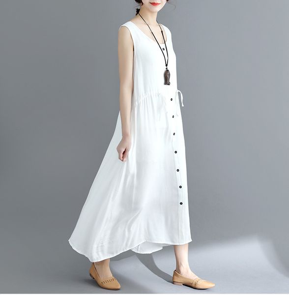 johnature summer cotton linen women dress vintage loose comfortable o-neck solid color plus size sleeveless vest dress 210521, Black;gray
johnature summer cotton linen women dress vintage loose comfortable o-neck solid color plus size sleeveless vest dress 210521, Black;gray