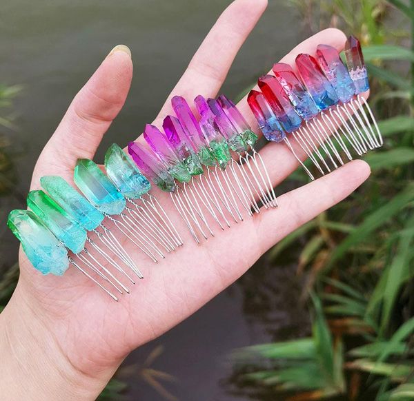 hair clips & barrettes raw natural crystal 12 teeth comb witchcraft accessories bride gift, Golden;silver
hair clips & barrettes raw natural crystal 12 teeth comb witchcraft accessories bride gift, Golden;silver