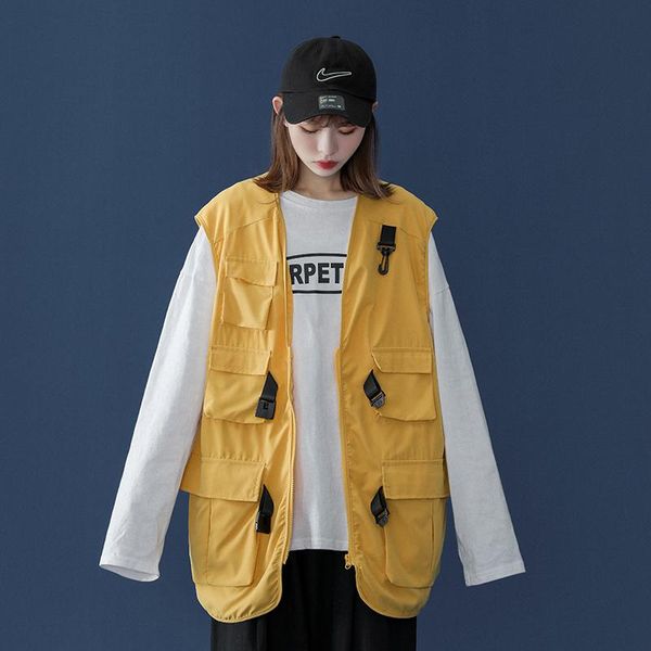 men's vests women coat sleeveless jacket casual vest hip hop pockets waistcoat streetwear, Black;white
men's vests women coat sleeveless jacket casual vest hip hop pockets waistcoat streetwear, Black;white