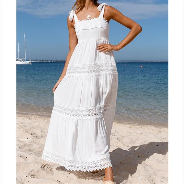 beach white summer lace womens dress splicing sleeveless long strap suspender sundress vestidos, Black;gray
beach white summer lace womens dress splicing sleeveless long strap suspender sundress vestidos, Black;gray