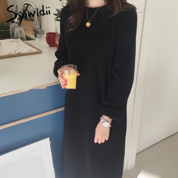 casual dresses syiwidii knitted midi for women autumn winter 2021 fashion pullovers o-neck long sleeve loose korean sweater dress, Black;gray
casual dresses syiwidii knitted midi for women autumn winter 2021 fashion pullovers o-neck long sleeve loose korean sweater dress, Black;gray