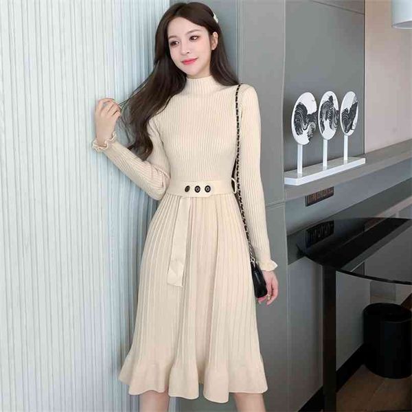 knitted dress women fall winter half turtleneck long sleeve solid brief ruched hem pleated knee-length 210602, Black;gray
knitted dress women fall winter half turtleneck long sleeve solid brief ruched hem pleated knee-length 210602, Black;gray
