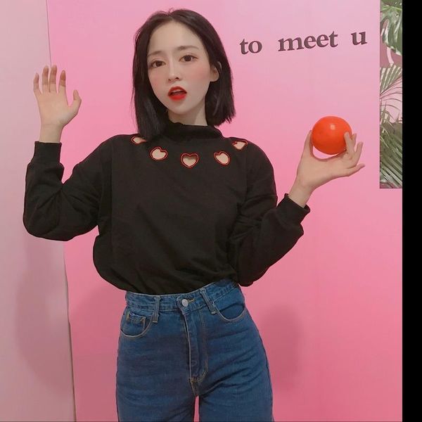 women's hoodies & sweatshirts autunm fashion thin red heart hollow out casual cute fresh long sleeve female womens clothing, Black
women's hoodies & sweatshirts autunm fashion thin red heart hollow out casual cute fresh long sleeve female womens clothing, Black
