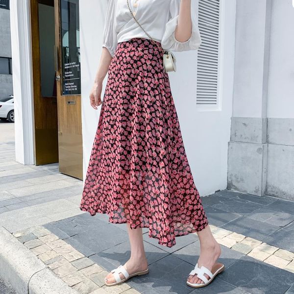 skirts spring summer vintage long skirt women high waist floral print chiffon elegant korean chic midi ladies a-line, Black
skirts spring summer vintage long skirt women high waist floral print chiffon elegant korean chic midi ladies a-line, Black