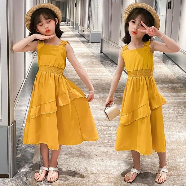 girl's dresses solid ruffle sling children dress 2021 summer for girls wedding elegant princess vestidos 4-12 year old, Red;yellow
girl's dresses solid ruffle sling children dress 2021 summer for girls wedding elegant princess vestidos 4-12 year old, Red;yellow