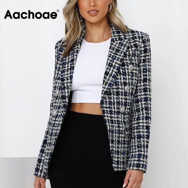 women's suits & blazers aachoae women vintage houndstooth printed tweed blazer elegant double breasted notched collar coats office lady, White;black
women's suits & blazers aachoae women vintage houndstooth printed tweed blazer elegant double breasted notched collar coats office lady, White;black