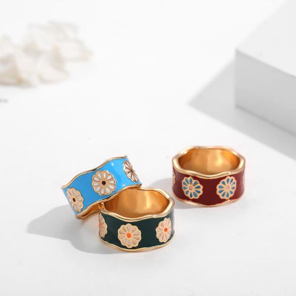 wedding rings 2021 korean fashion colorful daisy flower for women punk gold metal wide thick finger cute y2k jewelry gift, Slivery;golden
wedding rings 2021 korean fashion colorful daisy flower for women punk gold metal wide thick finger cute y2k jewelry gift, Slivery;golden