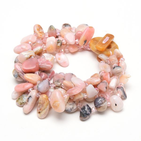 guaiguai jewelry 5 strands natural gems stone pink opal pink crystal bracelet for women, Black
guaiguai jewelry 5 strands natural gems stone pink opal pink crystal bracelet for women, Black