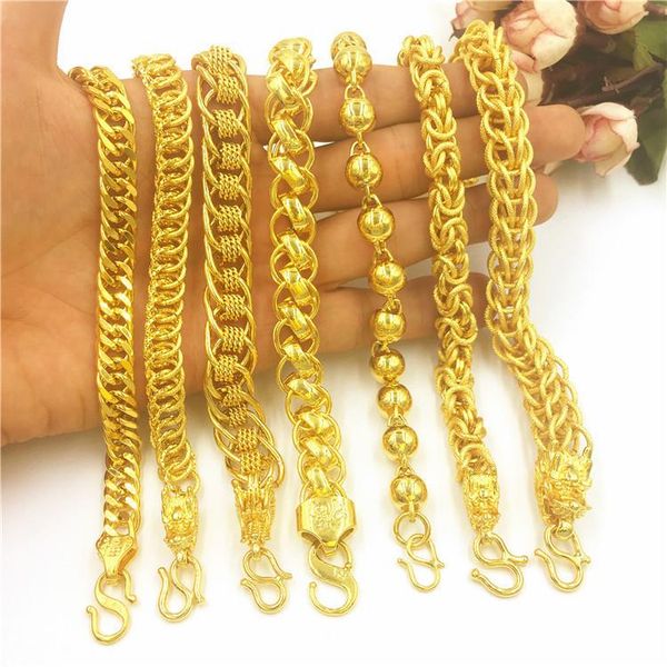 link, chain male bracelet women jewelry pulseira masculine trendy 24k gold color chunky link wholesale bileklik for man, Black
link, chain male bracelet women jewelry pulseira masculine trendy 24k gold color chunky link wholesale bileklik for man, Black