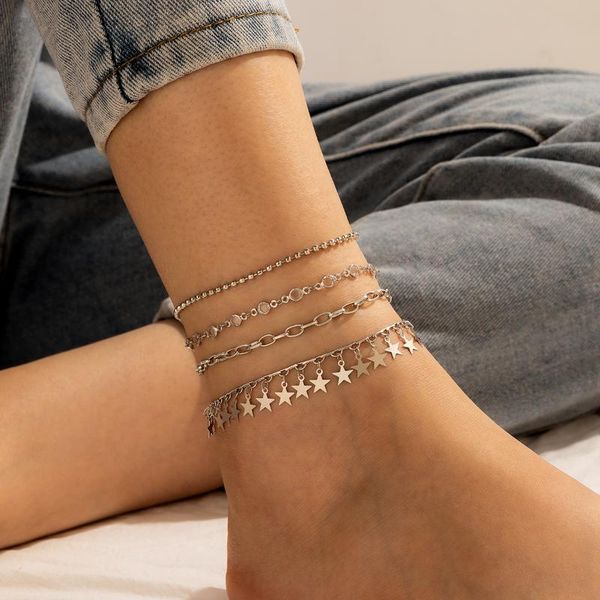 anklets tocona 4pcs/sets bohemian star tassel for women silver color alloy metal adjustable thick chain jewelry 15612, Red;blue
anklets tocona 4pcs/sets bohemian star tassel for women silver color alloy metal adjustable thick chain jewelry 15612, Red;blue