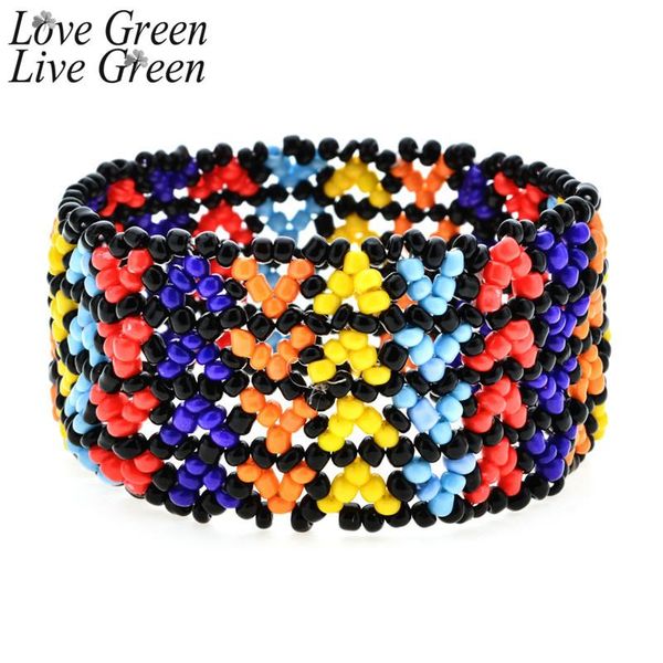 beaded, strands bohemian colorful elastic wide beaded bracelets string natural multi layer rice beads wrist charm jewer handmad zigzag brace, Black
beaded, strands bohemian colorful elastic wide beaded bracelets string natural multi layer rice beads wrist charm jewer handmad zigzag brace, Black
