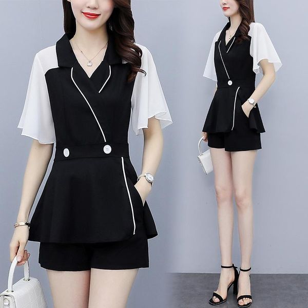 plus size tracksuits 5xltwo-piece suit professional fashion stitching chiffon + shorts women's summer survetement femme 2 piece, Black
plus size tracksuits 5xltwo-piece suit professional fashion stitching chiffon + shorts women's summer survetement femme 2 piece, Black