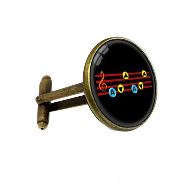 fashion accessory new music symbol glass cufflinks available ck159 3p8hz, Silver