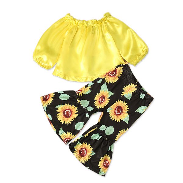 two piece set baby clothes long sleeves strapless upper outer garment children sunflower printing bell bottom trousers clothing suit 25xn k2, White
two piece set baby clothes long sleeves strapless upper outer garment children sunflower printing bell bottom trousers clothing suit 25xn k2, White