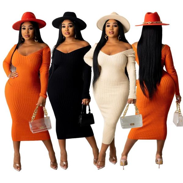 casual dresses for women 2021 autumn v-neck strapless solid color ribbed party high stretch dress wholesale drop, Black;gray
casual dresses for women 2021 autumn v-neck strapless solid color ribbed party high stretch dress wholesale drop, Black;gray