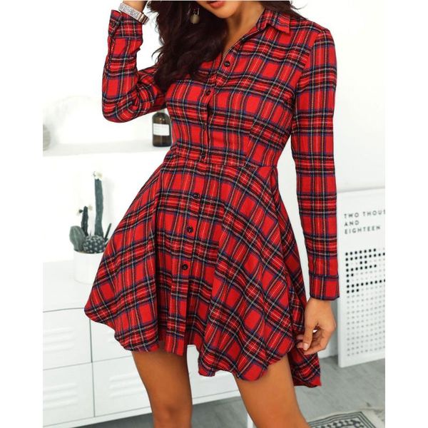 casual dresses spring autumn womens plaid shirts dress long sleeve high waist mini shirt england style ladies buttons irregular, Black;gray
casual dresses spring autumn womens plaid shirts dress long sleeve high waist mini shirt england style ladies buttons irregular, Black;gray