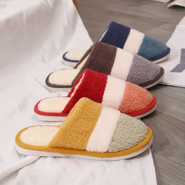 women home warm slippers fashion neon color striped fur slippers bedroom winter plush indoor ladies mixed colors fluffy slippers, Black
women home warm slippers fashion neon color striped fur slippers bedroom winter plush indoor ladies mixed colors fluffy slippers, Black