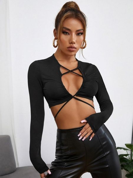 solid cut out crisscross n8er#, White
solid cut out crisscross n8er#, White