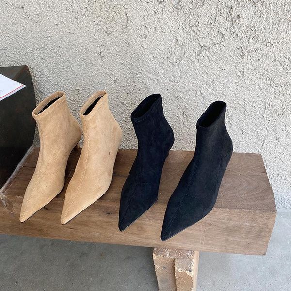 boots flock women sock pointed toe stretch booties black/beige thin low heels solid color fashion casual party woman
boots flock women sock pointed toe stretch booties black/beige thin low heels solid color fashion casual party woman