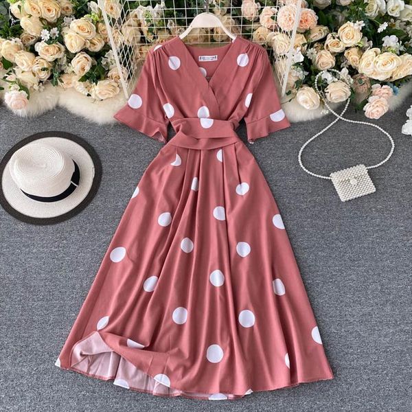 summer spring v neck womens dress big polka dot belt sahes multi color women female a line high waist midi, Black;gray
summer spring v neck womens dress big polka dot belt sahes multi color women female a line high waist midi, Black;gray