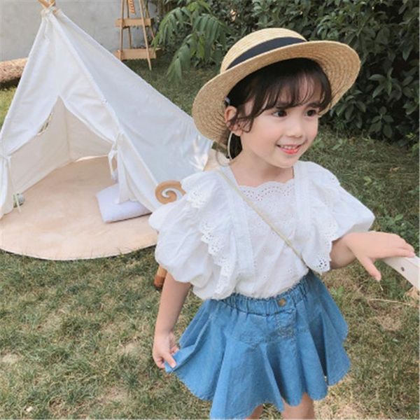 shirts 2021 spring summer arrival girls fashion white lace hollow out blouse kids short sleeve shirt clothes a4482, White;black
shirts 2021 spring summer arrival girls fashion white lace hollow out blouse kids short sleeve shirt clothes a4482, White;black