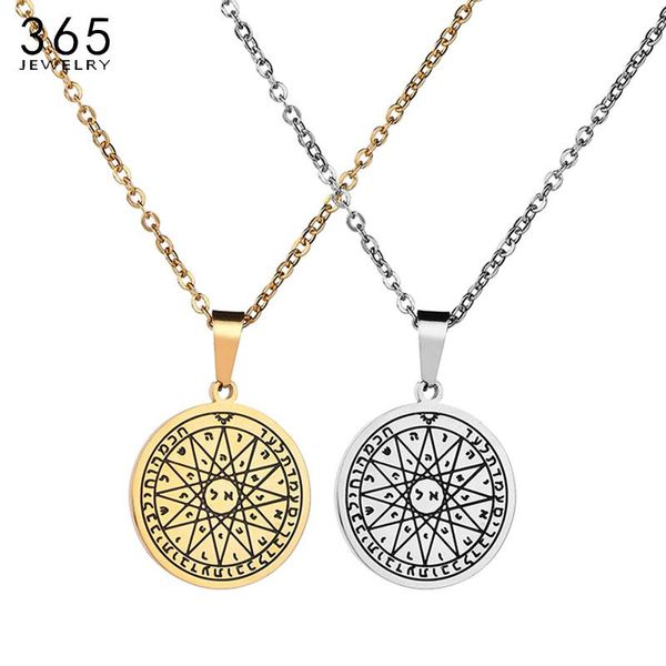 pendant necklaces 365 vintage stainless steel solomon talisman necklace gold geometric supernatural medal chain amulet jewelry, Silver
pendant necklaces 365 vintage stainless steel solomon talisman necklace gold geometric supernatural medal chain amulet jewelry, Silver