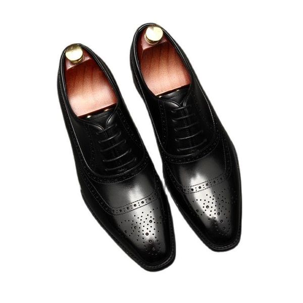dress shoes business genuine leather men pointed toe lace up carved cowhide wedding mens office work big yards 45 46, Black
dress shoes business genuine leather men pointed toe lace up carved cowhide wedding mens office work big yards 45 46, Black
