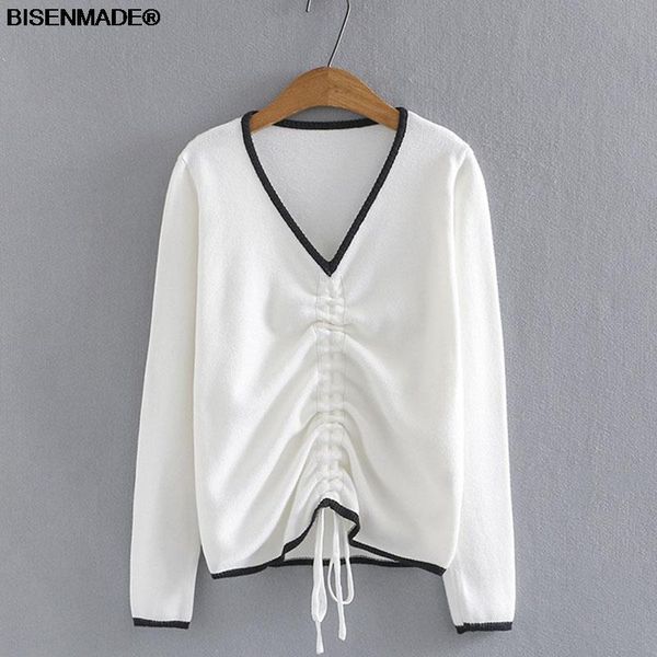 plus size t-shirt women clothing sweaters 2021 autumn slim casual v-neck long sleeve drawstring knit female pullover 877, Black
plus size t-shirt women clothing sweaters 2021 autumn slim casual v-neck long sleeve drawstring knit female pullover 877, Black