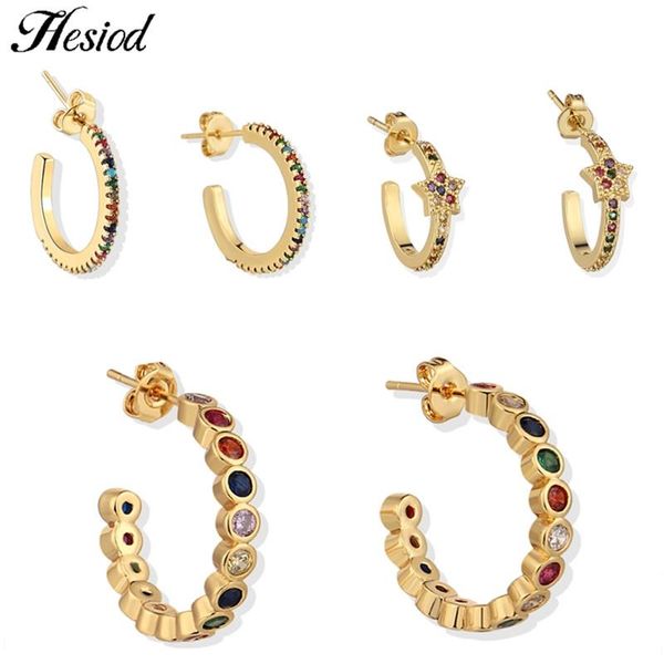 hoop & huggie 1pair trendy copper micro pave zirconia five-pointed star half circle open earrings for women girls jewelry gifts, Golden;silver
hoop & huggie 1pair trendy copper micro pave zirconia five-pointed star half circle open earrings for women girls jewelry gifts, Golden;silver