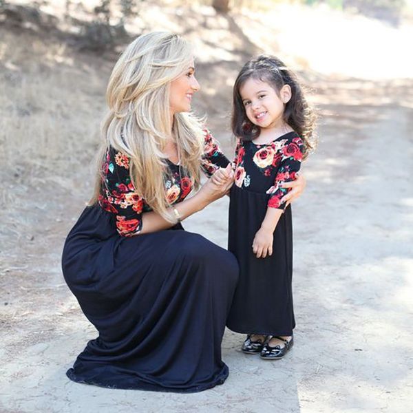 2022 New Mother Daughter Dresses Summer Fashion Floral Dress Women Girls Dresses Family Matching Clothes Parent-child Long Dress, Dark blue
2022 New Mother Daughter Dresses Summer Fashion Floral Dress Women Girls Dresses Family Matching Clothes Parent-child Long Dress, Dark blue